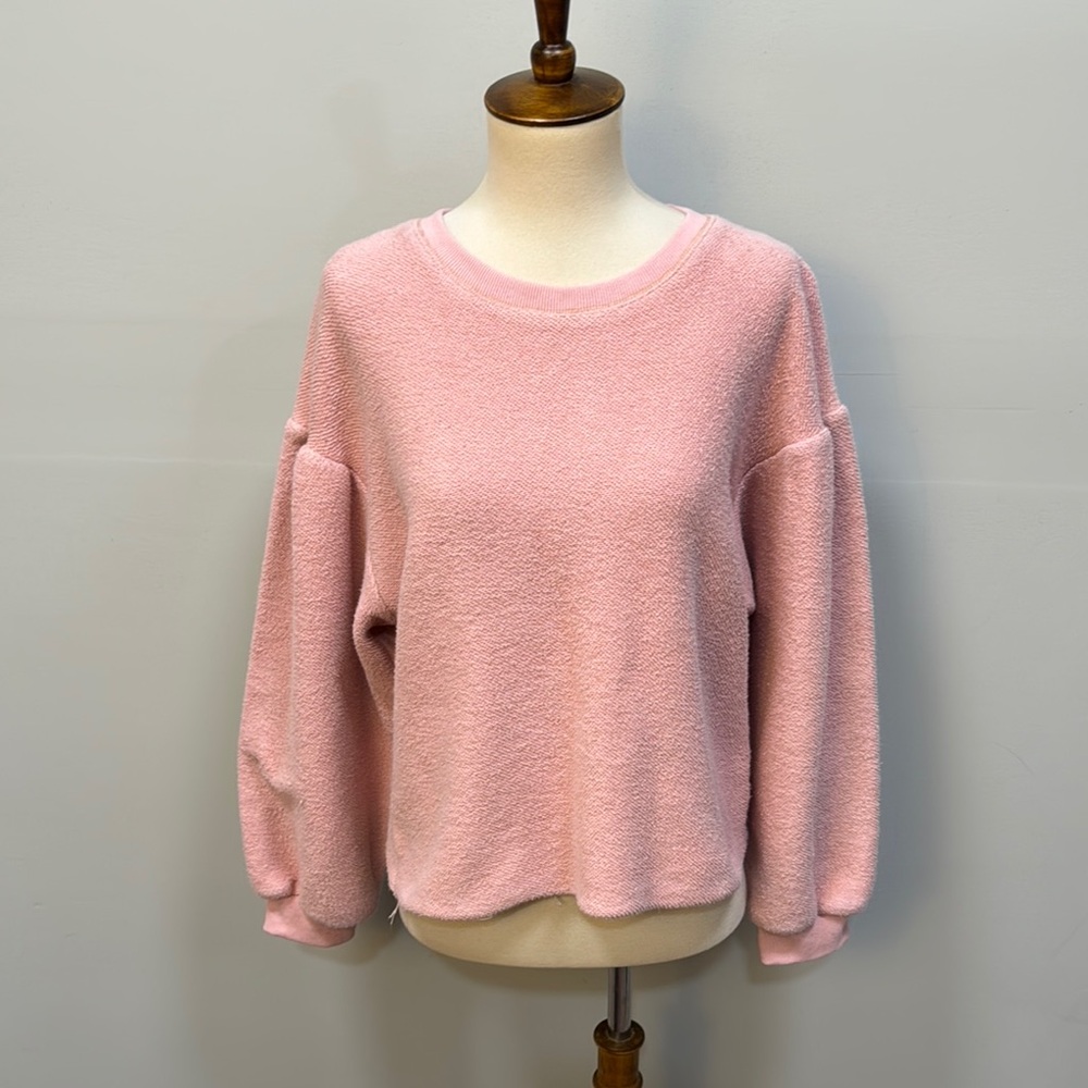 Mod Ref terry raw hem sweater women’s sz S